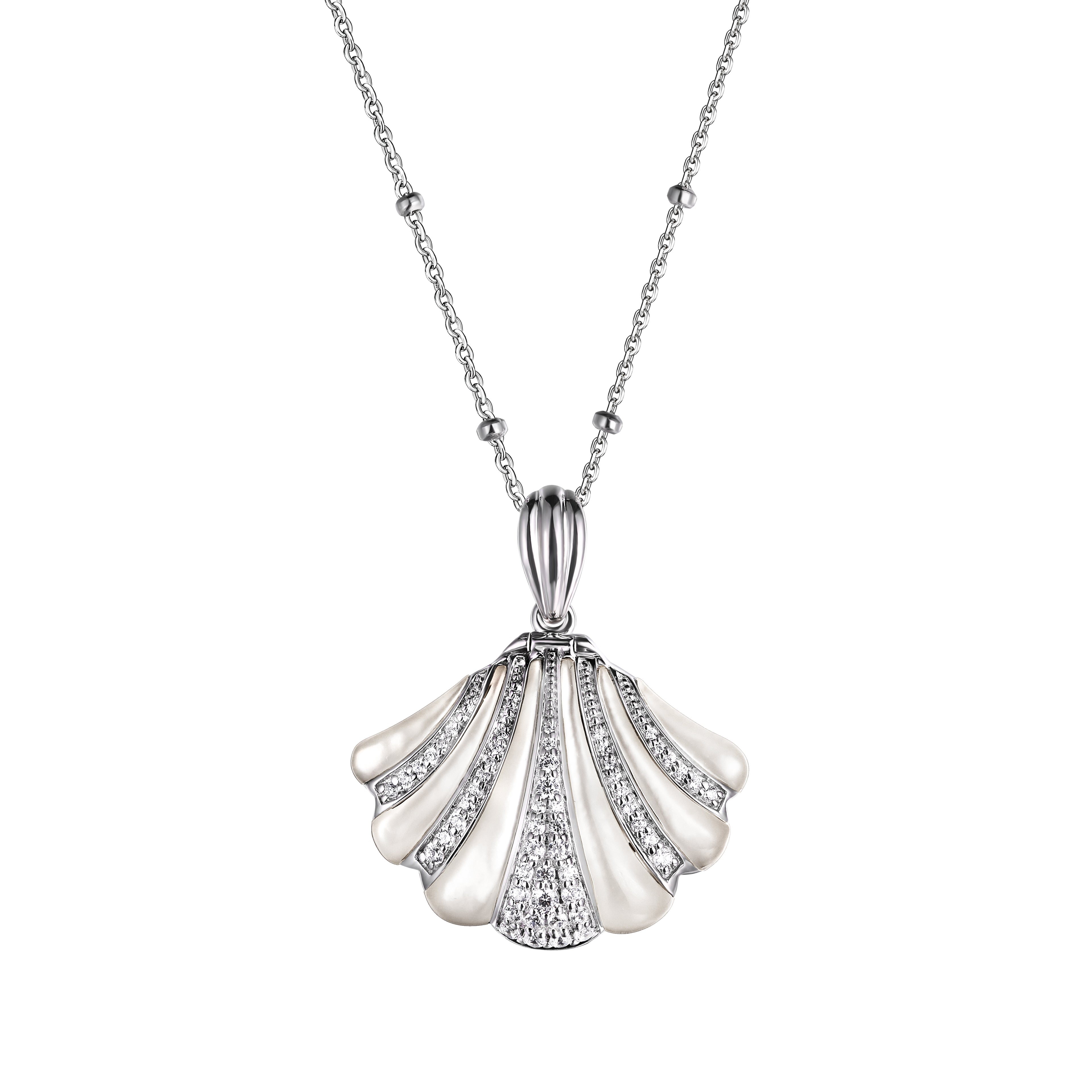 Marine Poet Mother Pearl Pendant Necklace