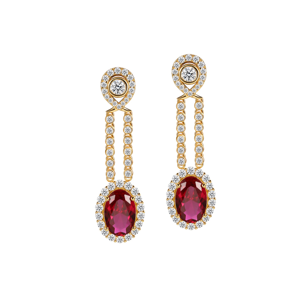 Red Peacock Earrings