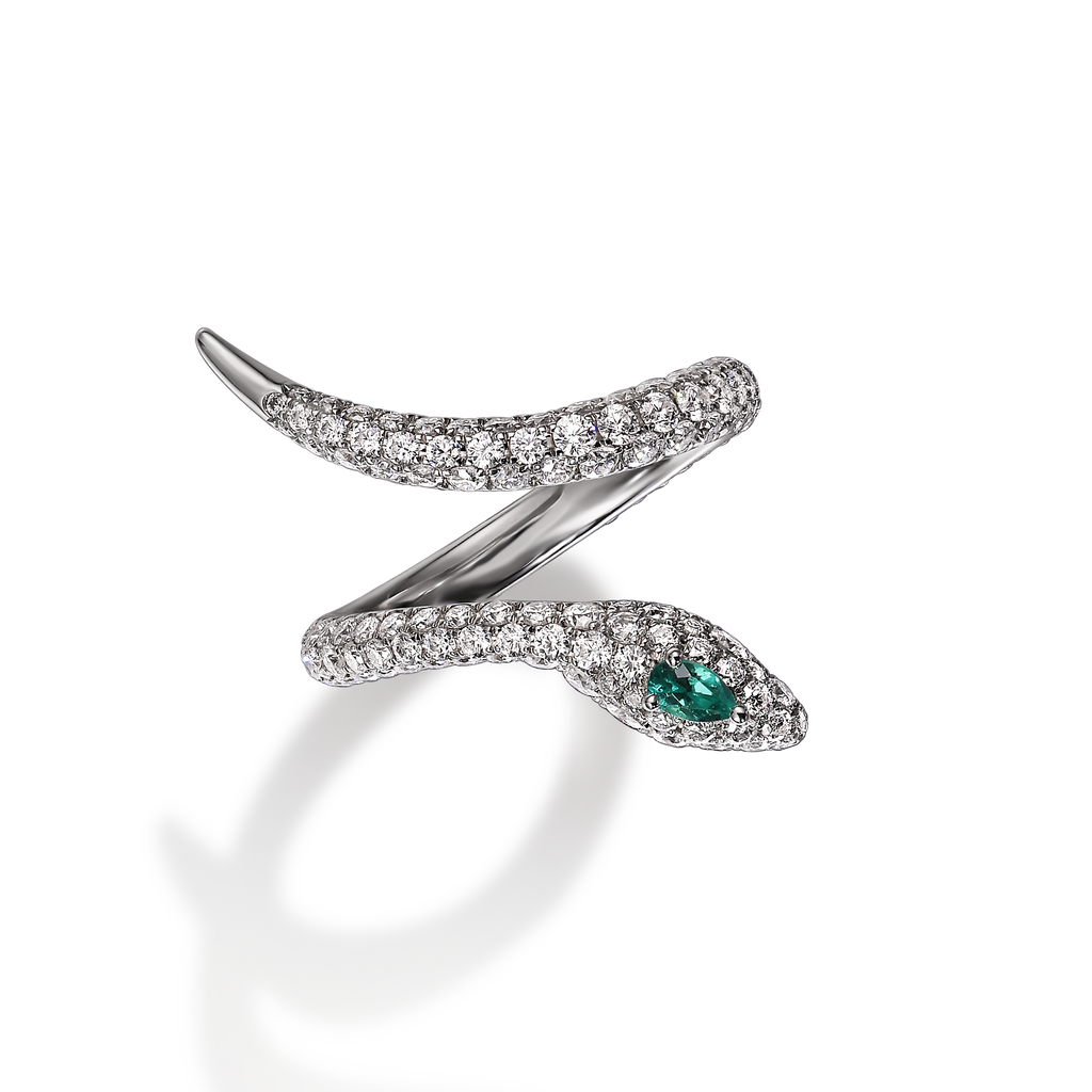 Eros Serpenti Green Stone Ring