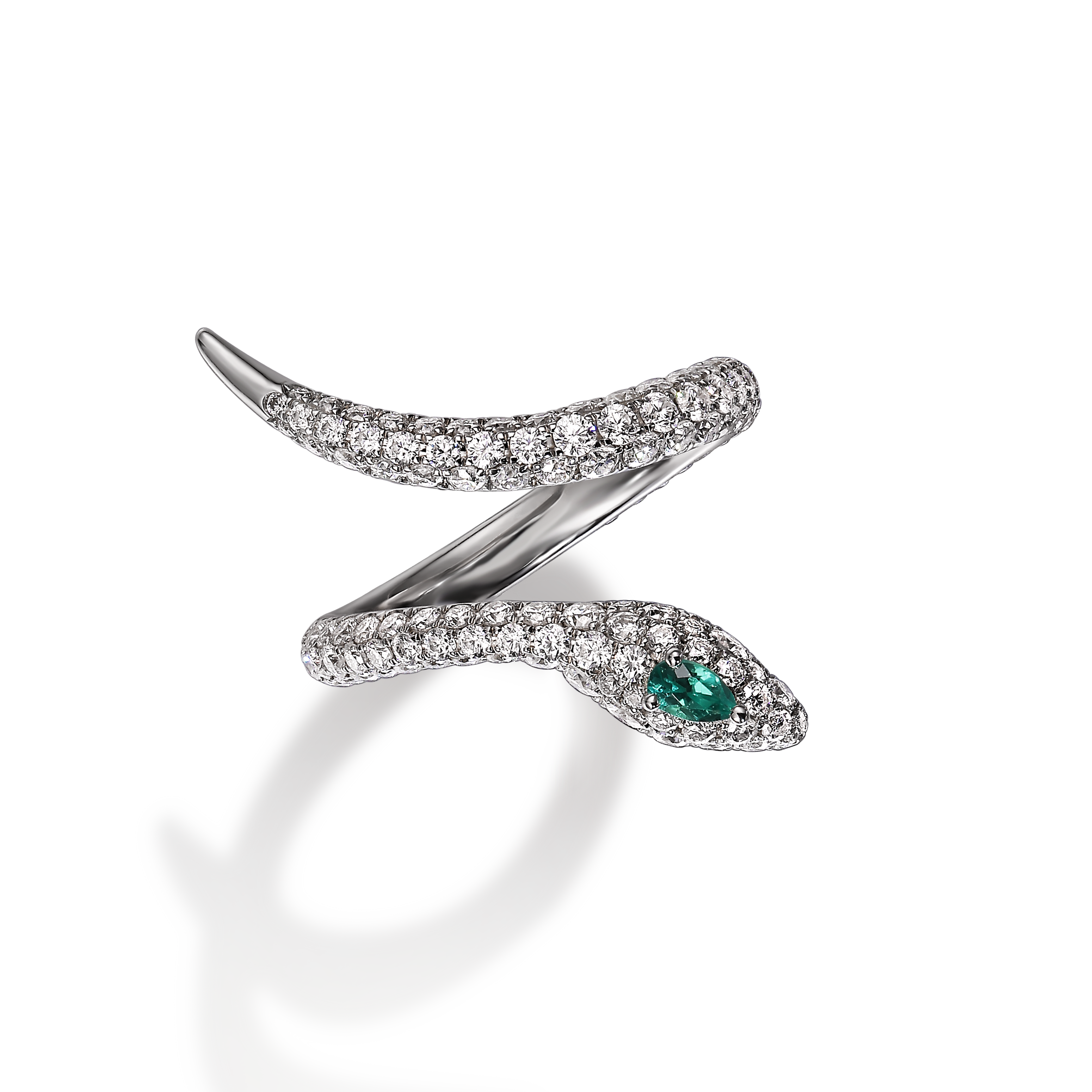 Eros Serpenti Green Stone Ring