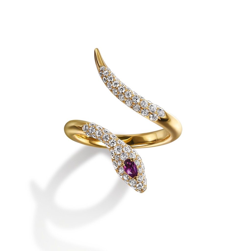 Eros Serpenti Red Stone Ring