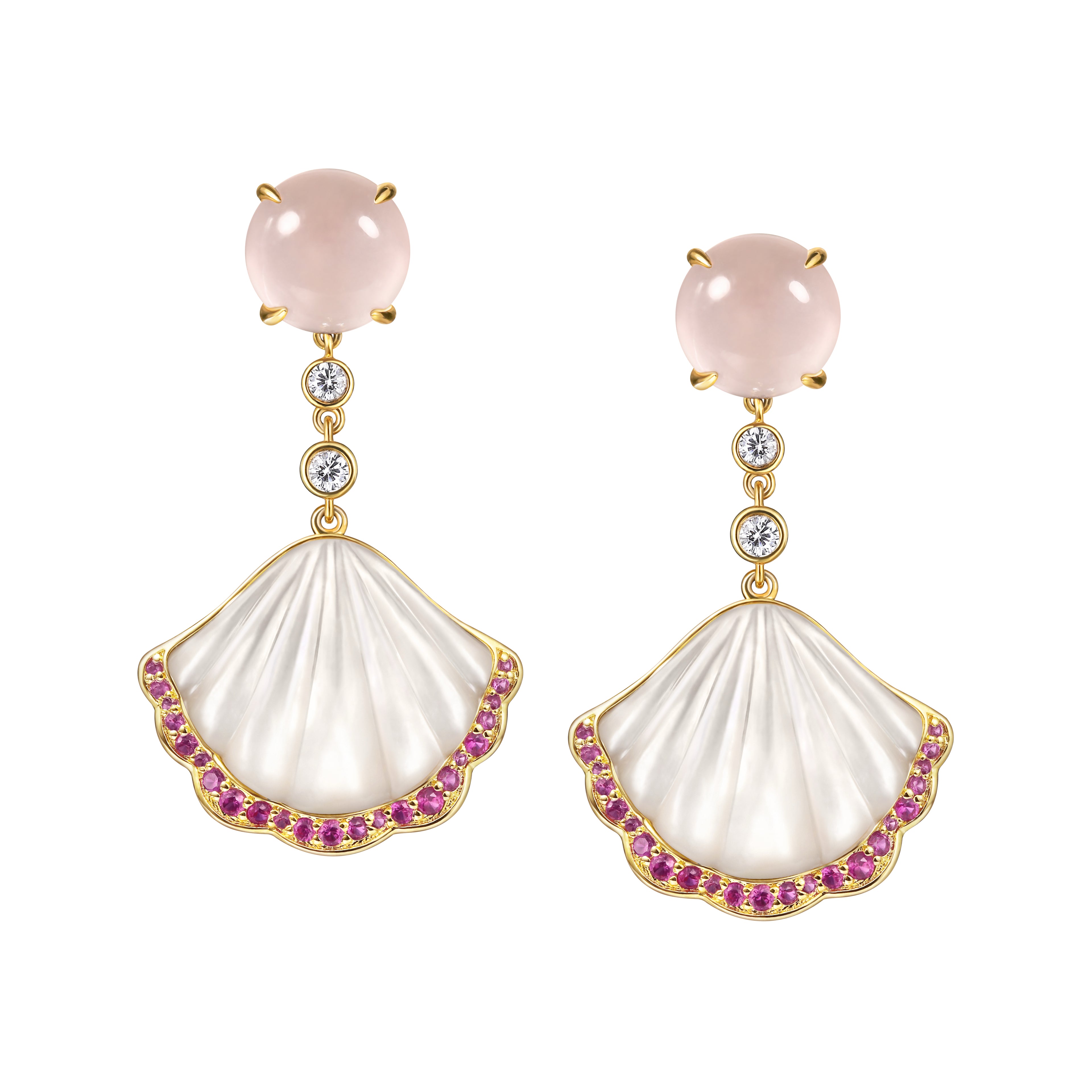 Marine Poet Mother Pearl Earrings (L)