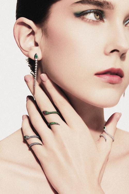 Eros Serpenti Green Stone Ring